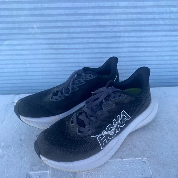 Hoka One One Mach 6 Women's Black White Running Sneakers Size 7B - Picture 9 of 15